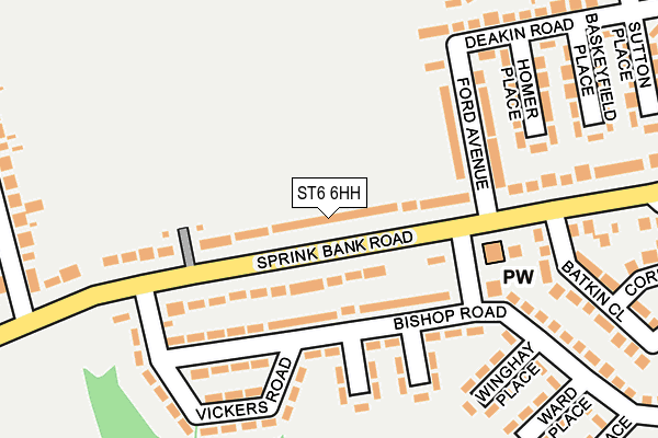 ST6 6HH map - OS OpenMap – Local (Ordnance Survey)