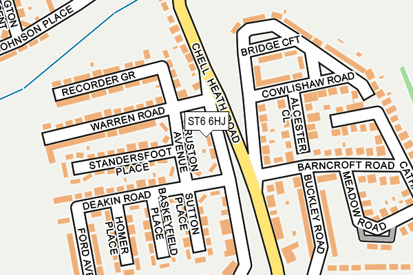 ST6 6HJ map - OS OpenMap – Local (Ordnance Survey)