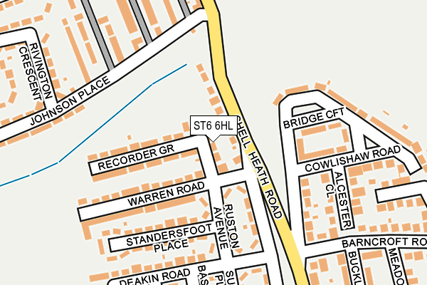 ST6 6HL map - OS OpenMap – Local (Ordnance Survey)