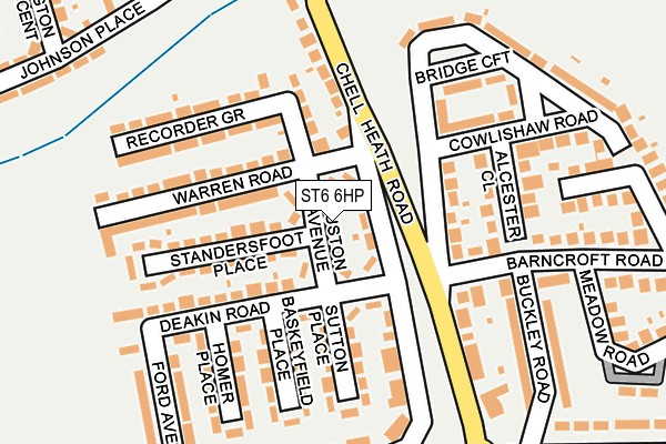 ST6 6HP map - OS OpenMap – Local (Ordnance Survey)