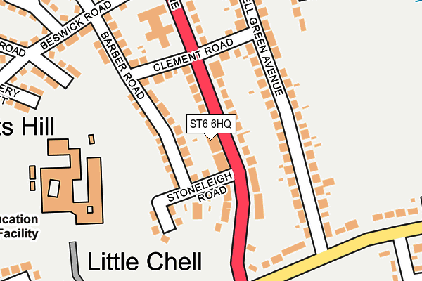 ST6 6HQ map - OS OpenMap – Local (Ordnance Survey)