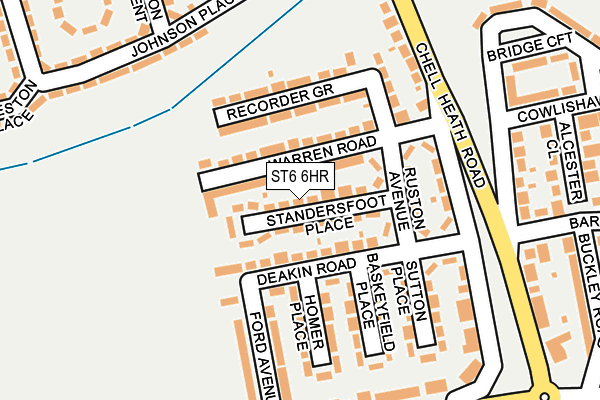 ST6 6HR map - OS OpenMap – Local (Ordnance Survey)