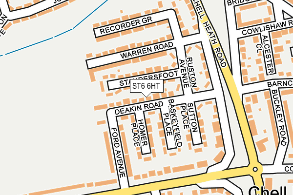 ST6 6HT map - OS OpenMap – Local (Ordnance Survey)