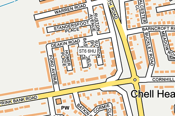 ST6 6HU map - OS OpenMap – Local (Ordnance Survey)