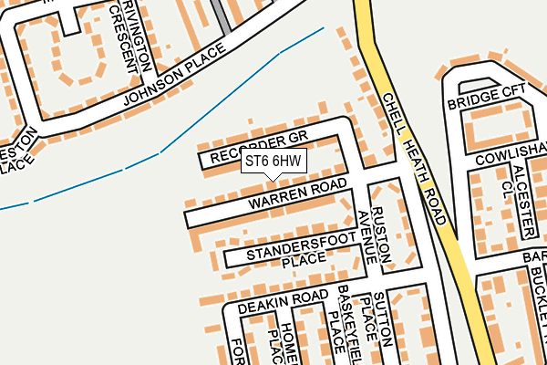 ST6 6HW map - OS OpenMap – Local (Ordnance Survey)