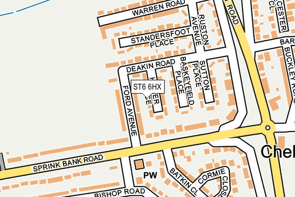 ST6 6HX map - OS OpenMap – Local (Ordnance Survey)