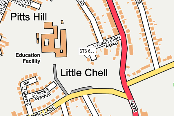 ST6 6JJ map - OS OpenMap – Local (Ordnance Survey)
