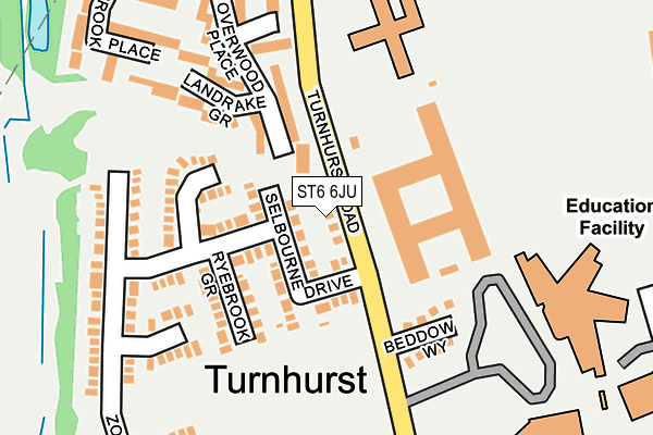 ST6 6JU map - OS OpenMap – Local (Ordnance Survey)