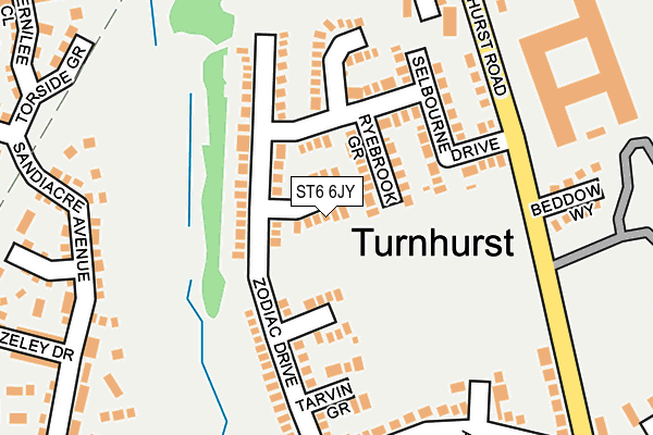 ST6 6JY map - OS OpenMap – Local (Ordnance Survey)