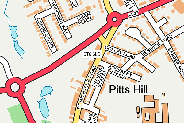 ST6 6LD map - OS OpenMap – Local (Ordnance Survey)