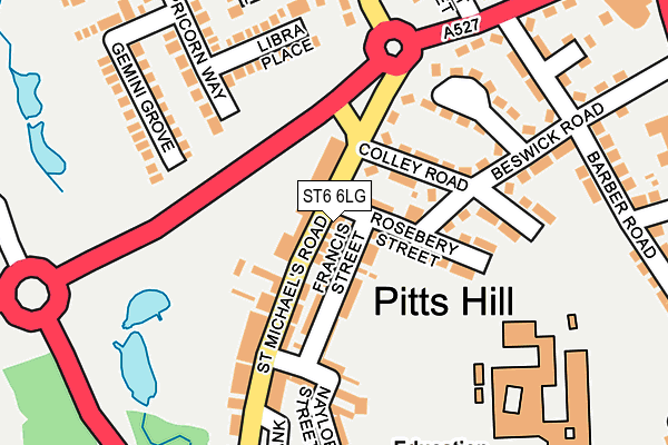 ST6 6LG map - OS OpenMap – Local (Ordnance Survey)