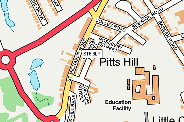 ST6 6LP map - OS OpenMap – Local (Ordnance Survey)