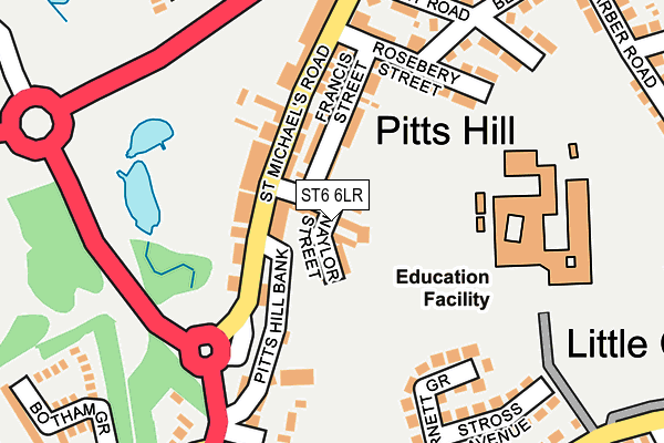 ST6 6LR map - OS OpenMap – Local (Ordnance Survey)