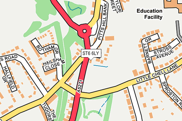 ST6 6LY map - OS OpenMap – Local (Ordnance Survey)