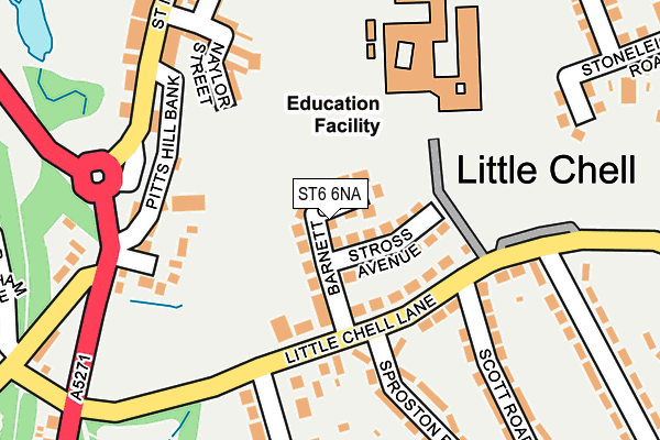 ST6 6NA map - OS OpenMap – Local (Ordnance Survey)