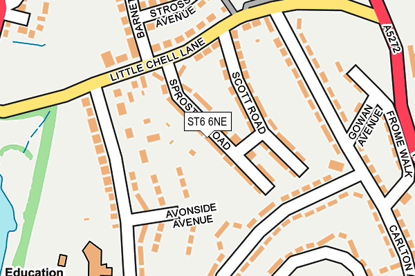 ST6 6NE map - OS OpenMap – Local (Ordnance Survey)