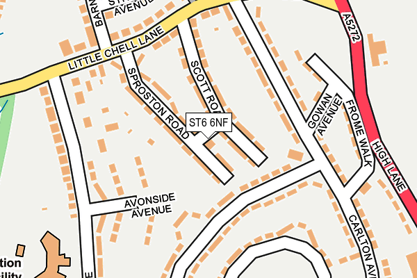 ST6 6NF map - OS OpenMap – Local (Ordnance Survey)