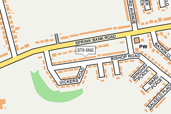 ST6 6NS map - OS OpenMap – Local (Ordnance Survey)