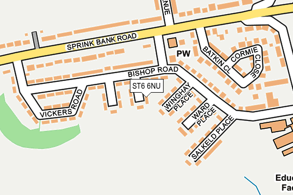 ST6 6NU map - OS OpenMap – Local (Ordnance Survey)