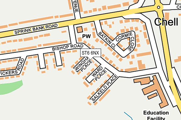 ST6 6NX map - OS OpenMap – Local (Ordnance Survey)