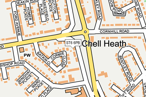 ST6 6PB map - OS OpenMap – Local (Ordnance Survey)