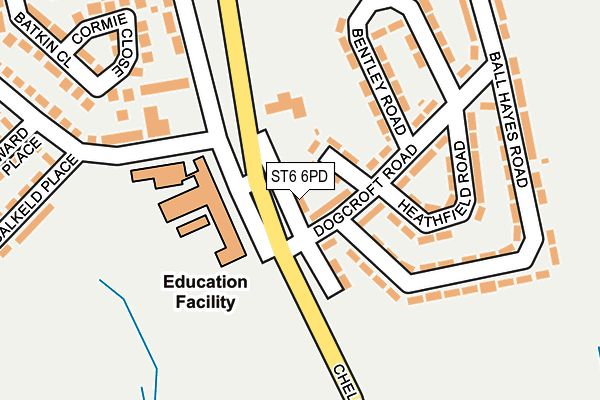 ST6 6PD map - OS OpenMap – Local (Ordnance Survey)