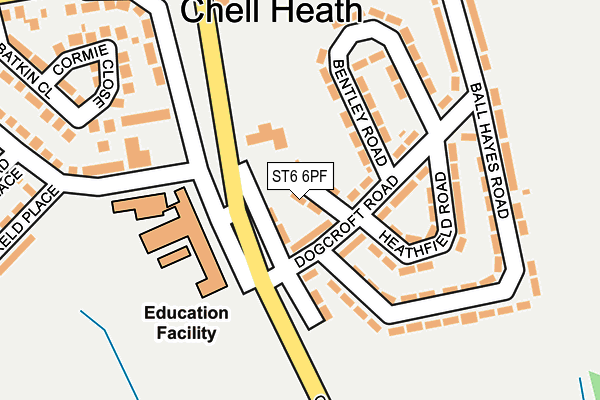 ST6 6PF map - OS OpenMap – Local (Ordnance Survey)