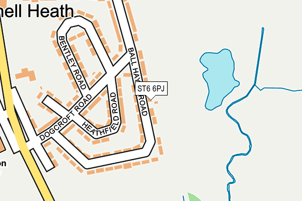 ST6 6PJ map - OS OpenMap – Local (Ordnance Survey)