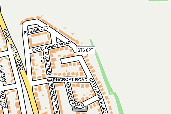 ST6 6PT map - OS OpenMap – Local (Ordnance Survey)