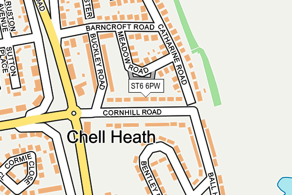 ST6 6PW map - OS OpenMap – Local (Ordnance Survey)
