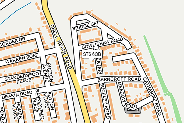 ST6 6QB map - OS OpenMap – Local (Ordnance Survey)