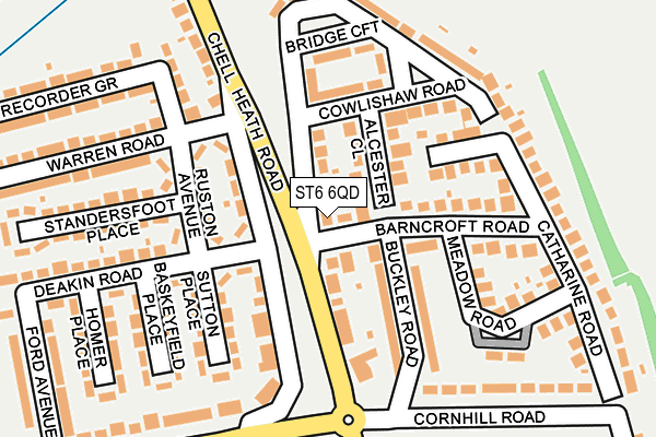 ST6 6QD map - OS OpenMap – Local (Ordnance Survey)