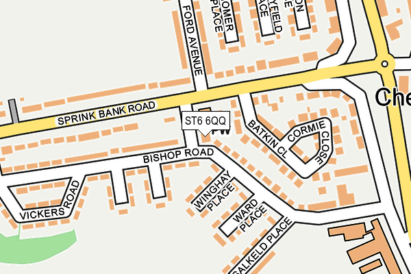 ST6 6QQ map - OS OpenMap – Local (Ordnance Survey)