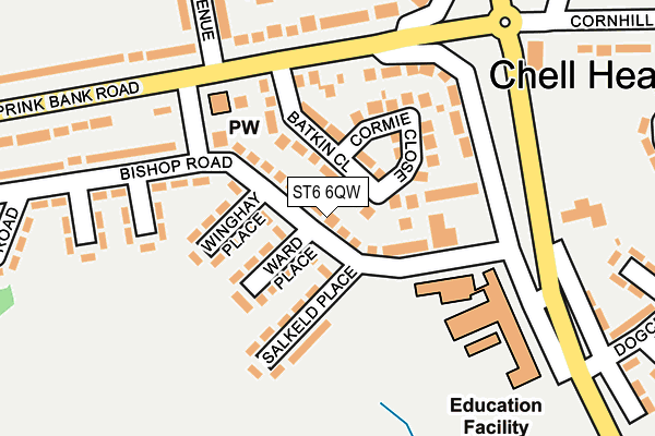 ST6 6QW map - OS OpenMap – Local (Ordnance Survey)