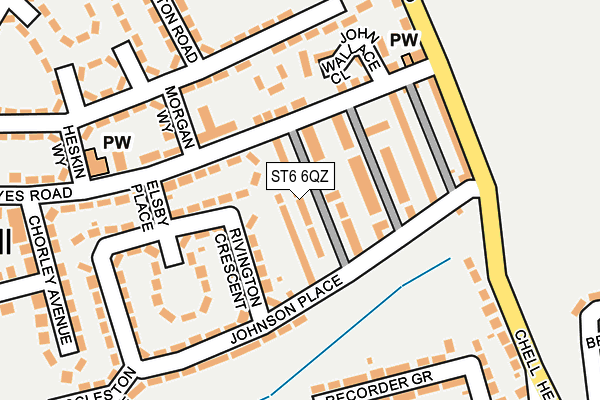 ST6 6QZ map - OS OpenMap – Local (Ordnance Survey)