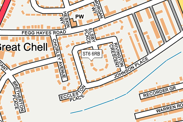 ST6 6RB map - OS OpenMap – Local (Ordnance Survey)