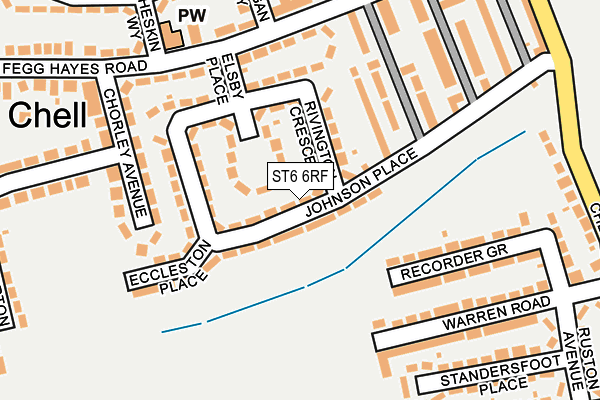 ST6 6RF map - OS OpenMap – Local (Ordnance Survey)