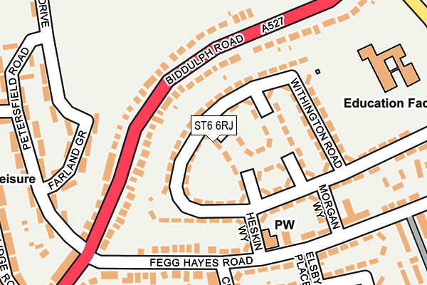 ST6 6RJ map - OS OpenMap – Local (Ordnance Survey)