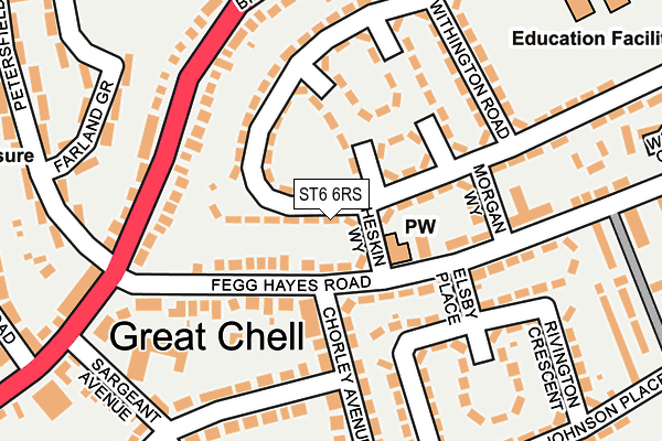 ST6 6RS map - OS OpenMap – Local (Ordnance Survey)