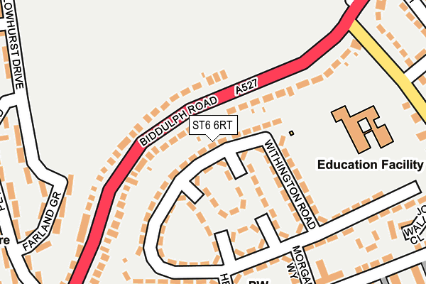 ST6 6RT map - OS OpenMap – Local (Ordnance Survey)