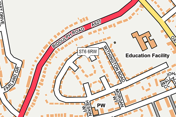 ST6 6RW map - OS OpenMap – Local (Ordnance Survey)