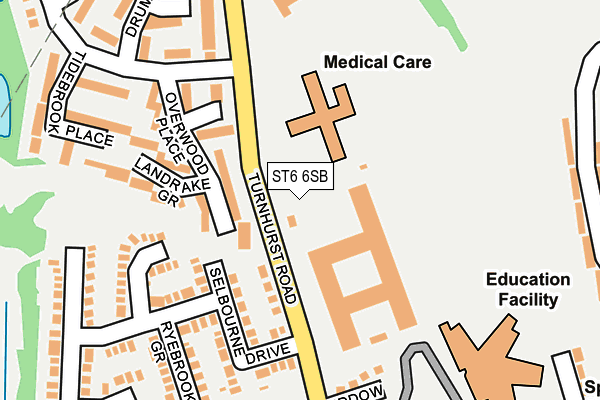 ST6 6SB map - OS OpenMap – Local (Ordnance Survey)