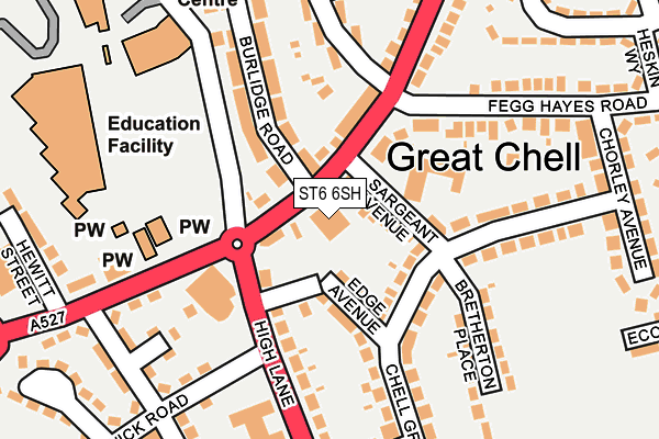 ST6 6SH map - OS OpenMap – Local (Ordnance Survey)