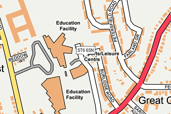 ST6 6SN map - OS OpenMap – Local (Ordnance Survey)