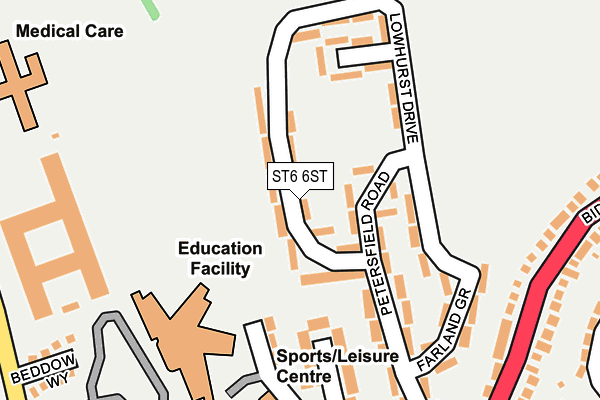 ST6 6ST map - OS OpenMap – Local (Ordnance Survey)