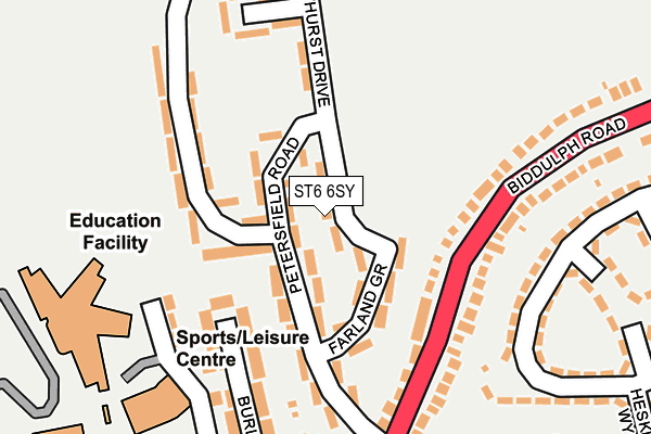 ST6 6SY map - OS OpenMap – Local (Ordnance Survey)