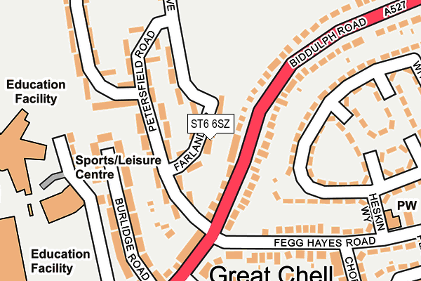 ST6 6SZ map - OS OpenMap – Local (Ordnance Survey)