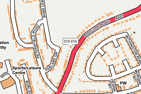 ST6 6TA map - OS OpenMap – Local (Ordnance Survey)