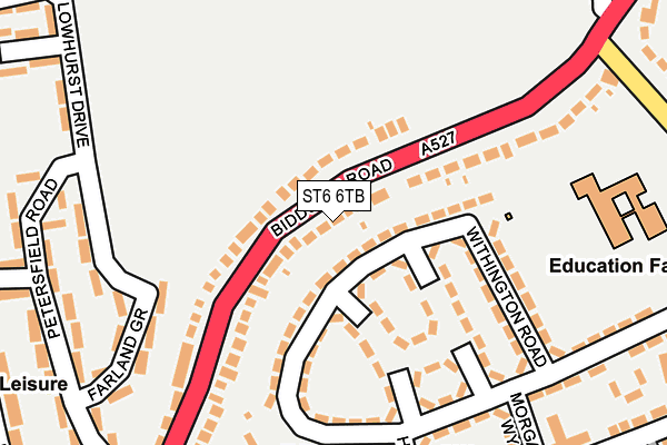 ST6 6TB map - OS OpenMap – Local (Ordnance Survey)