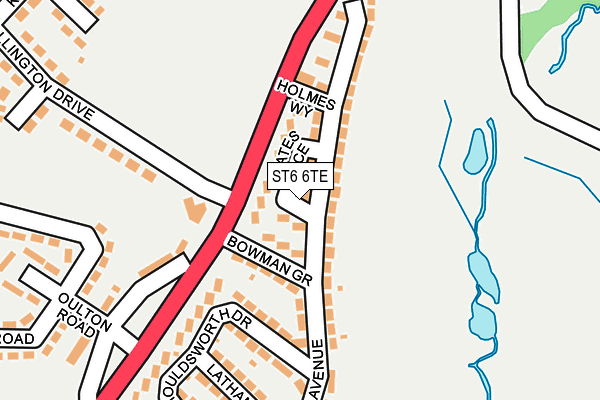 ST6 6TE map - OS OpenMap – Local (Ordnance Survey)